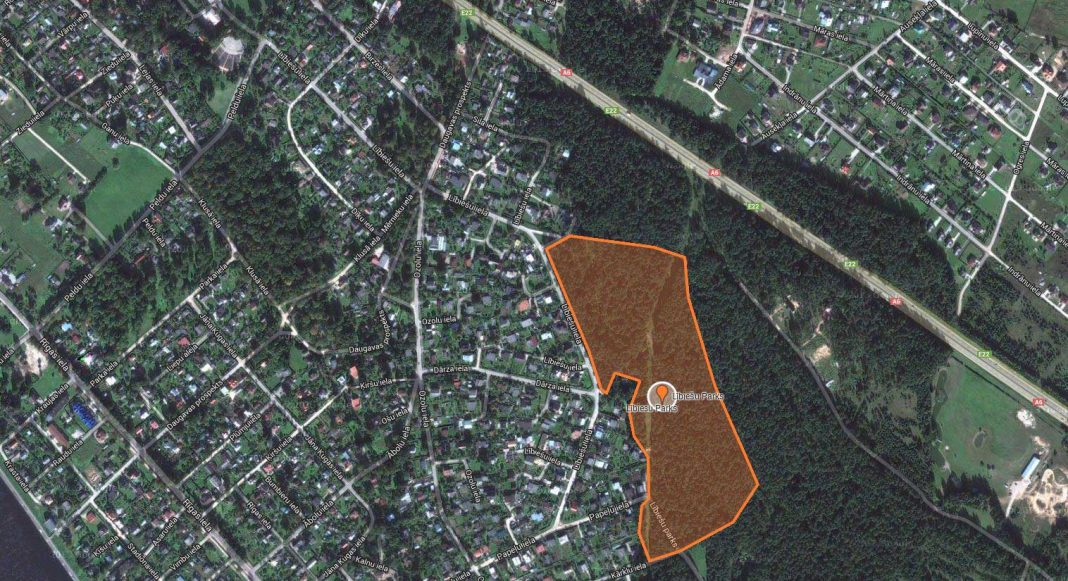 Lībiešu parks, ekranšāviņš no Google maps