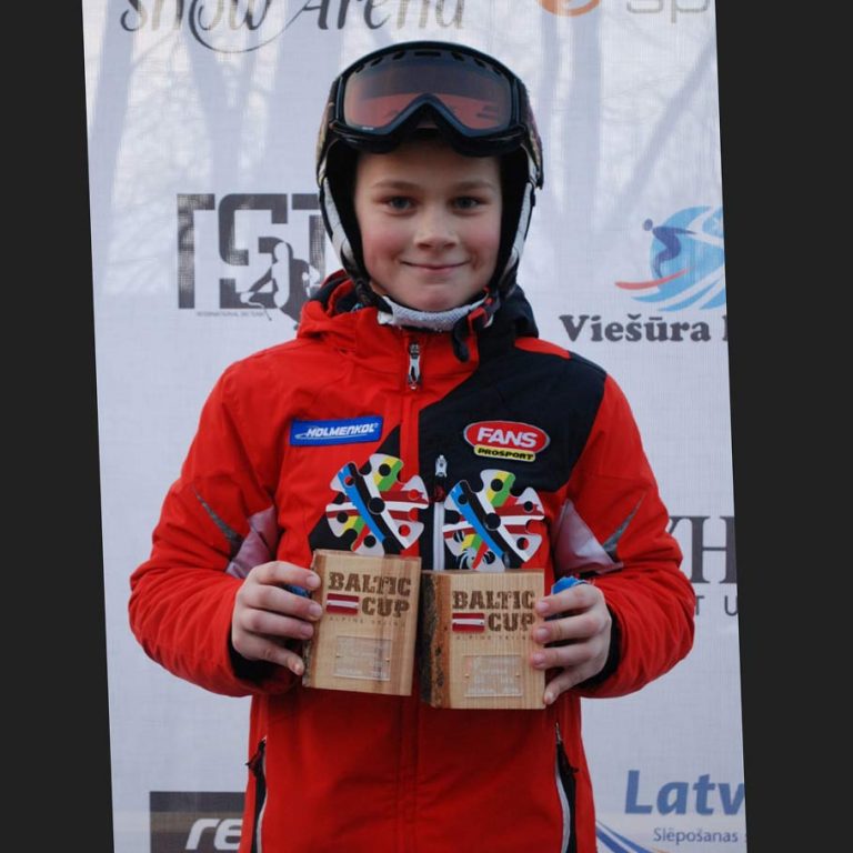 1.vieta Roberts Beikmanis, Baltijas kausa otrais posms, kalnu slēpošanā, Milzu slaloma disciplīnā, vecuma grupā U-12.