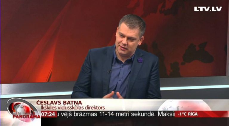 Česlavs Batņa, Ikšķiles vidusskolas direktors, Rīta panorāma, 2016.gada 18.februārī. Foto: Ekrānšāviņš no LTV Rīta Panorāma