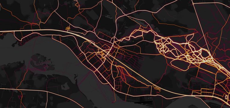 Visas sportiskās aktivitātes - Ikšķiles novads. Ekrānšāviņš : Strava Heat map Ikšķiles novads
