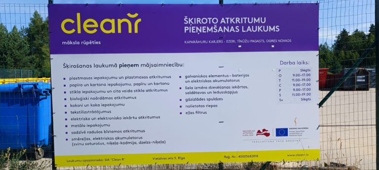 Ikšķiles sķiroto atkritumu laukums, darba laiks 2023